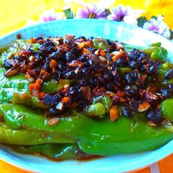 干豆豉煎虎皮青椒的做法[图]