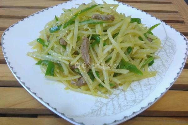 肉丝青椒炒土豆丝