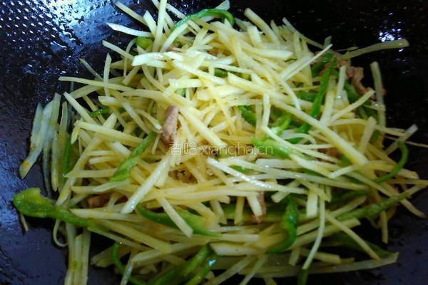 肉丝青椒炒土豆丝的做法图解6