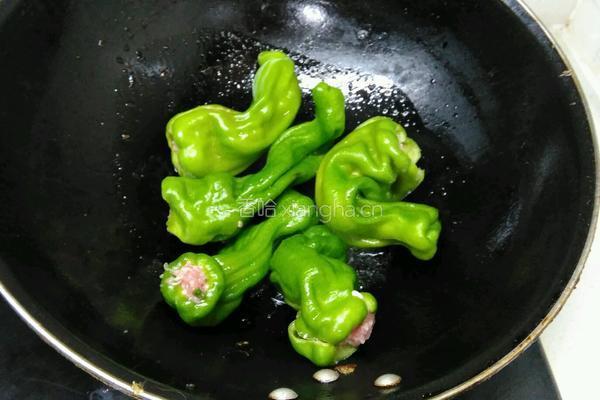 青椒塞肉的做法图解4
