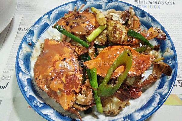 葱姜炒蟹的做法图解6