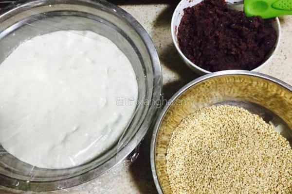红豆沙煎堆,广东美食的做法图解5