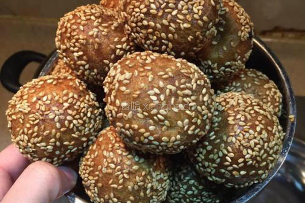 红豆沙煎堆，广东美食的做法图解10