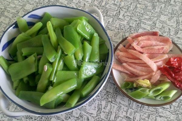 肉炒芸豆的做法图解3