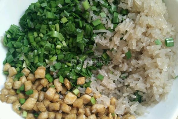 韭菜豆腐水煎包的做法图解4