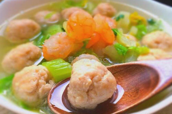鲜虾鸡肉丸子汤的做法图解17
