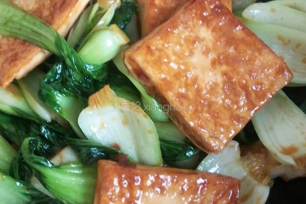 小白菜炒豆腐的做法图解4