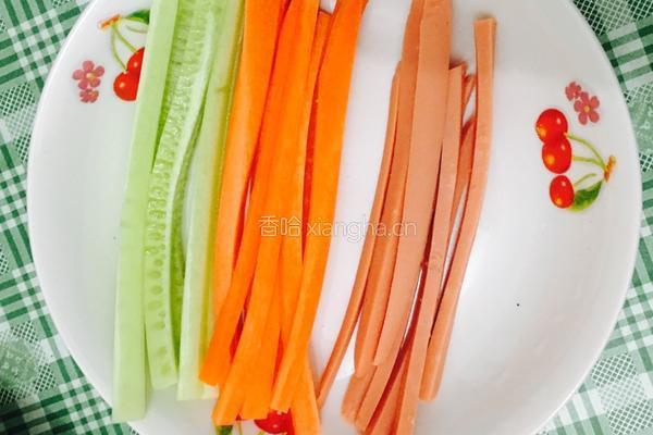 辣味火腿肉松寿司的做法图解2