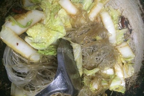 白菜炒粉丝的做法图解4