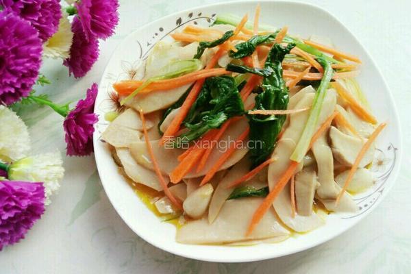 小白菜炒杏鲍菇的做法图解14
