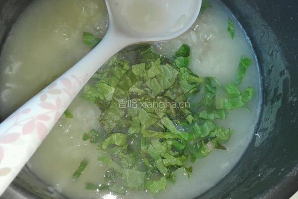 虾米青菜粥的做法图解5