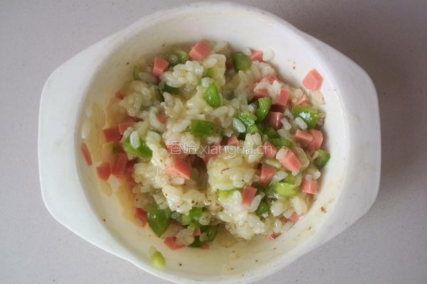 青椒焗饭（简易版）的做法图解5