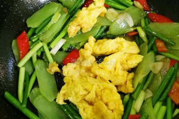 莴笋蒜苔炒鸡蛋的做法图解11