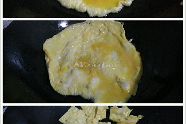 青椒炒鸡蛋火腿片的做法图解3