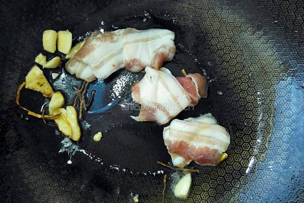 有机花菜炒肉的做法图解4