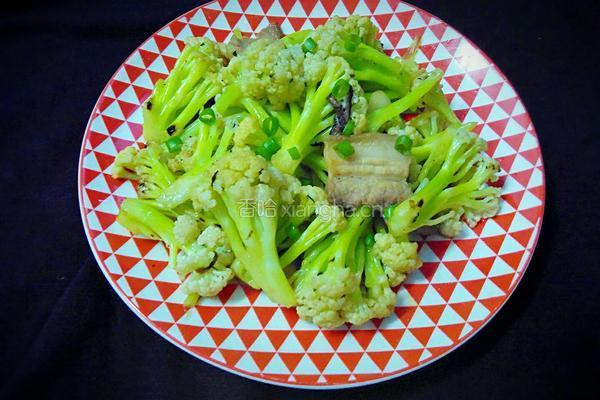 有机花菜炒肉的做法图解13