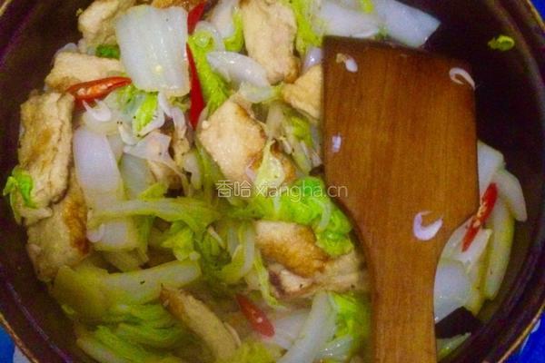 小白菜海米炖豆腐的做法图解7