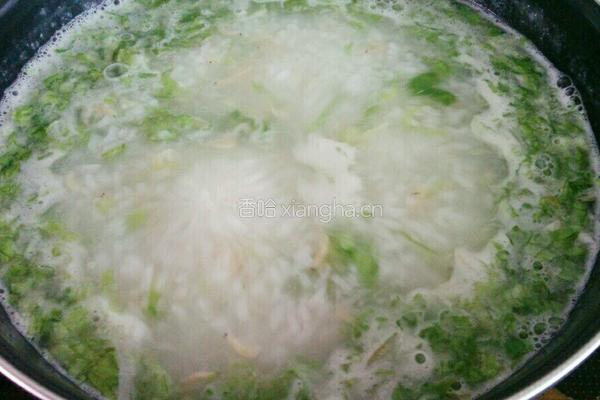 虾米青菜粥的做法图解7
