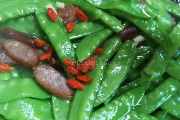 荷兰豆炒腊味的做法图解7