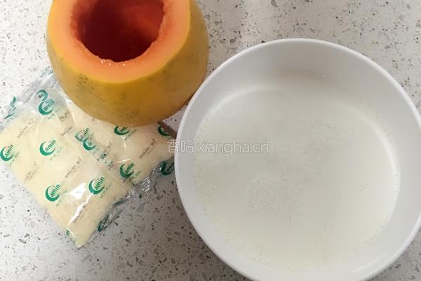 木瓜牛奶冻的做法图解1