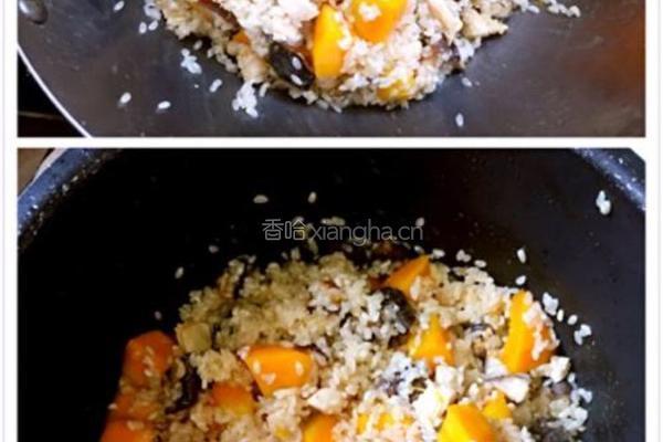 南瓜鸡肉饭的做法图解5