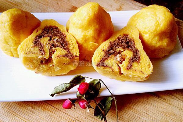 豆渣红豆沙窝窝头的做法图解9