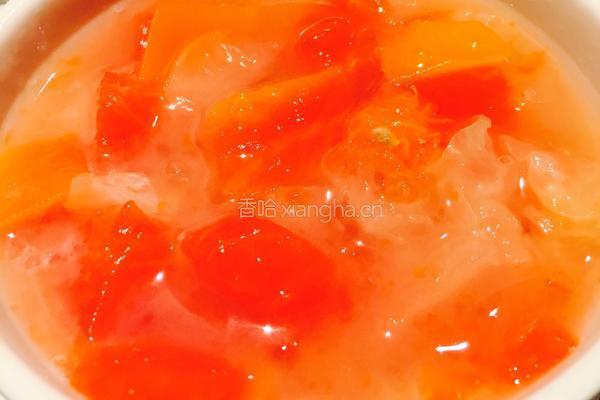 木瓜银耳西米露，丰胸美颜的做法图解7