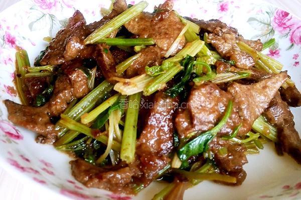 芹菜炒猪肝的做法图解4