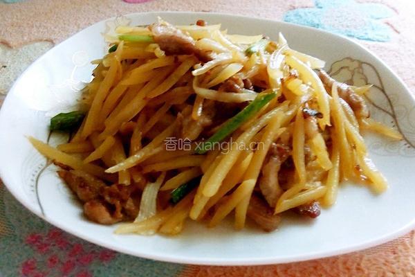 土豆丝炒肉的做法图解4