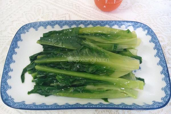 白灼油麦菜的做法图解6