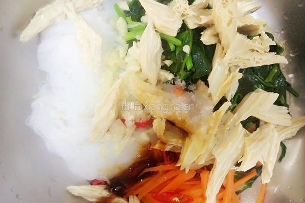菠菜粉丝拌腐竹的做法图解5