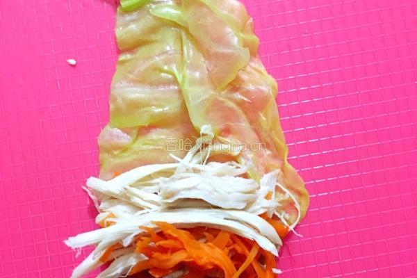 卷心菜卷棒棒鸡的做法图解4