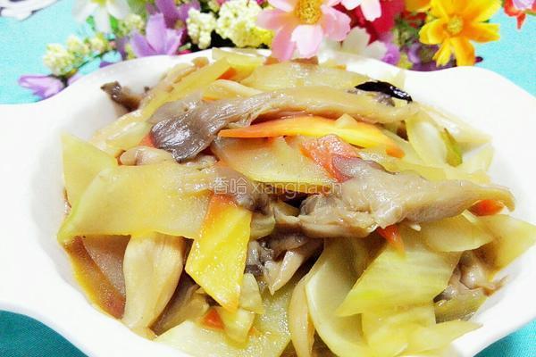 莴苣炒平菇