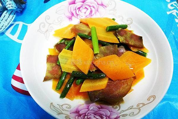 腊肉炒胡萝卜的做法图解7