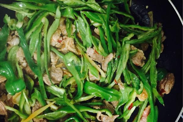 青椒小青菜炒肉的做法图解4