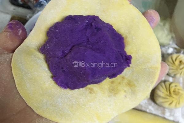 奶油紫薯南瓜包的做法图解4