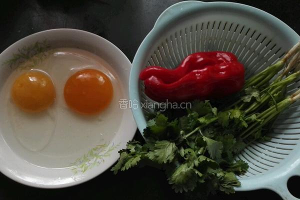 香菜炒鹅蛋的做法图解1