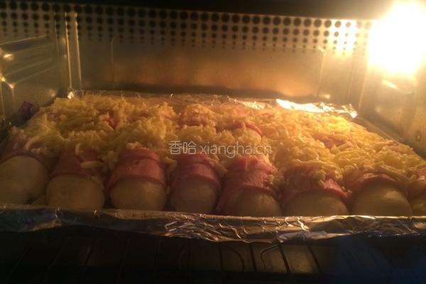 培根芝士肉松面包条的做法图解12