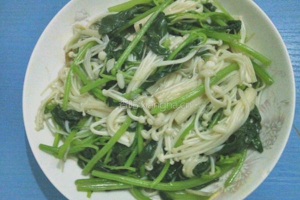 金针菇炒苋菜的做法图解5