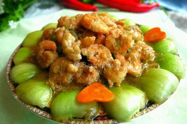 油菜虾仁的做法图解5