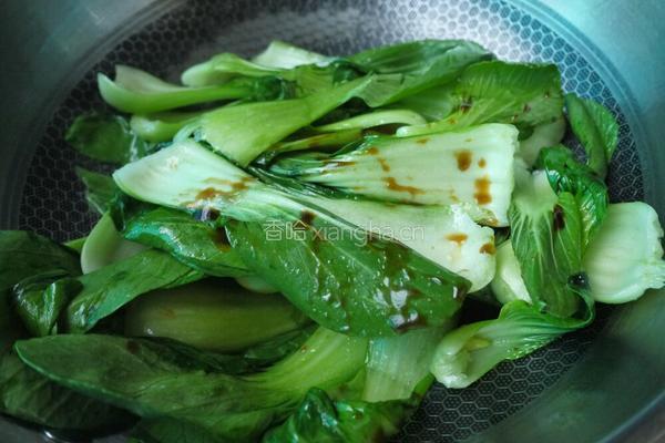 油菜虾仁的做法图解3