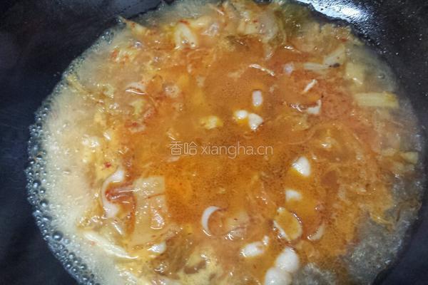 辣白菜豆腐汤的做法图解8