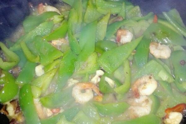 虾仁肉酱炒青椒的做法图解4