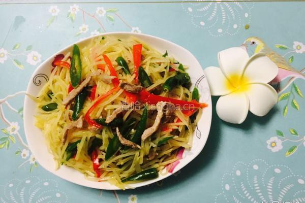 尖椒土豆炒肉丝的做法图解7