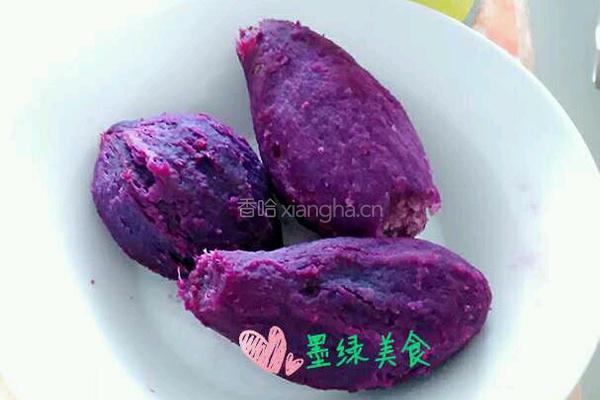 糯米紫薯球的做法图解1