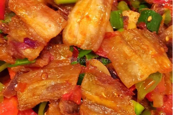 红椒绿意回锅肉的做法图解14