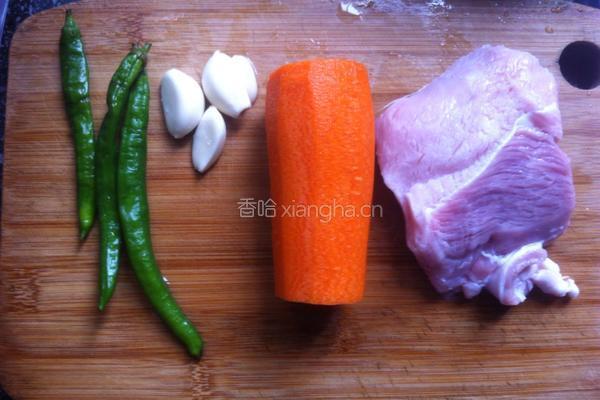 辣炒萝卜肉丝的做法图解1