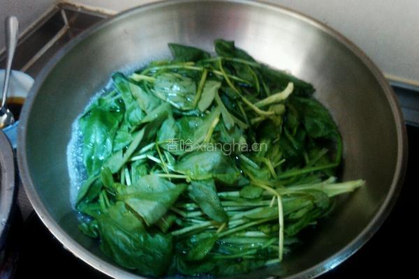 蒜油泡菠菜的做法图解1
