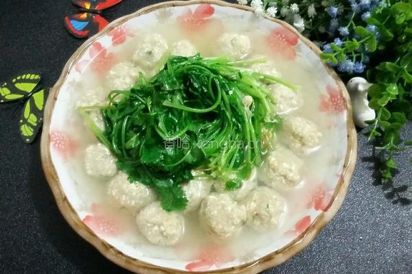 香菜水汆丸子的做法图解6