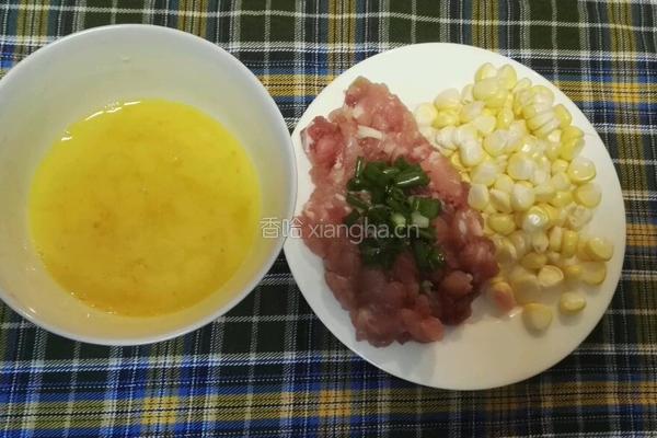 玉米肉粒鸡蛋煎饼的做法图解2